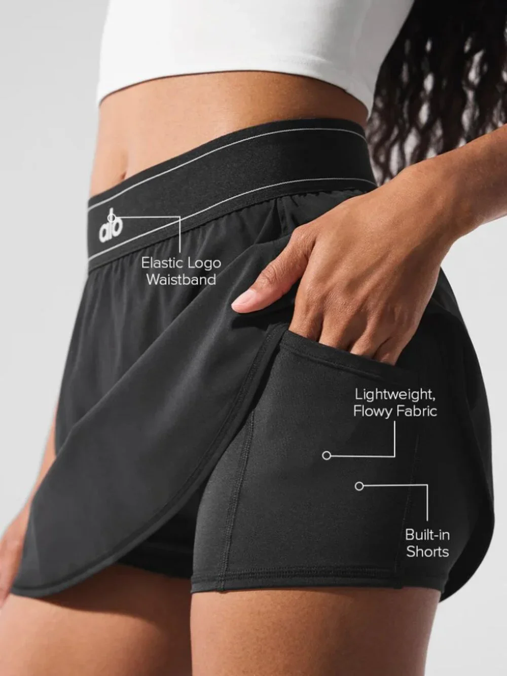 ALO Yoga Brand New Black Skirt Sporty and Casual - Smokeless Home💐🔅